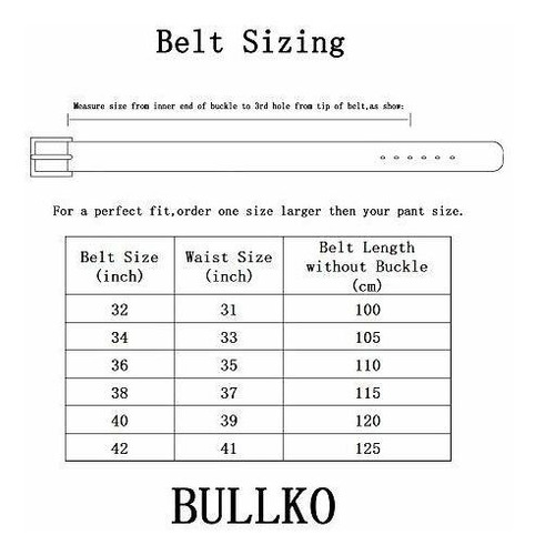 Bullko Cinturón De Cuero Genuino Para Hombre Cinturones De