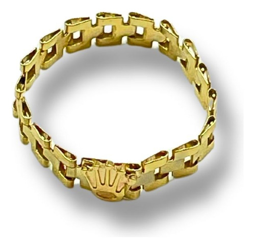 Anillo Tejido Baby Rlx Oro 10kilates Argolla Unisex Flexible Dorado 7
