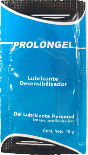 Lubricante Retardador 10gr Prolongel Con Benzocaina Sobre Sabor N/A