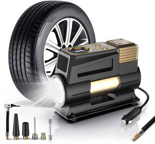 Imagen 1 de 8 de Inflador De Llantas Compresor Para Carro Portátil 12v Vaclif