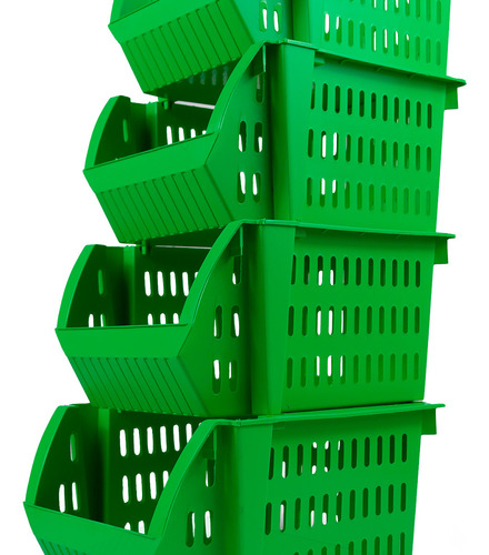 Bin Organizador Mini Cesto Encaixável Verde Limão