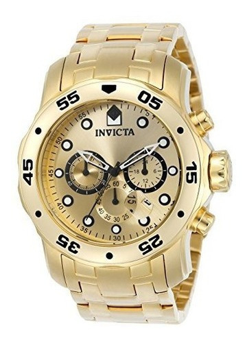 Reloj De Acero Inoxidable En Oro De 18 Quilates Para Hombre