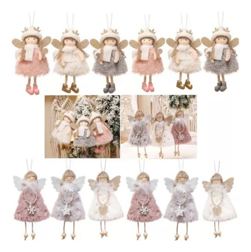 12 Adornos Colgantes De Muñeca De Cuento De Hadas Navideño
