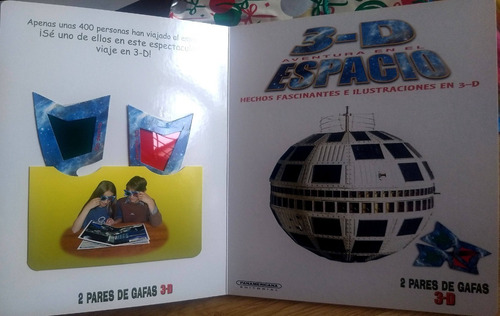 Libro Del Espacio Con 2 Pares De Gafas 3-d - Espectacular!