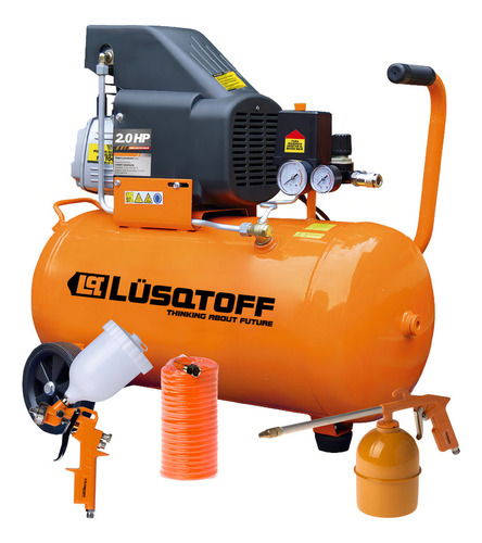 Compresor 25 Lts - Lc-2025bk - Lusqtoff - Con Kit De Pintura
