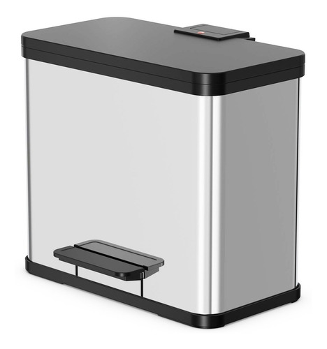 Imagen 2 de 4 de Cubo Cesto Residuos P/ Reciclar Hailo Oko Trio3x9 L Inoxidab