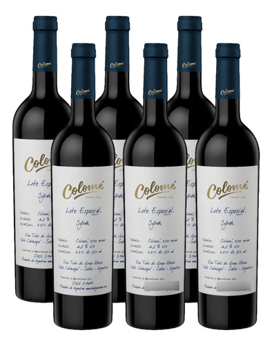 Vino Tinto Colome Lote Especial Syrah 6x750 Ml - Salta
