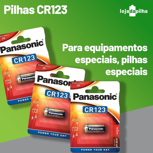 04 baterías Panasonic Cr123, 4 baterías