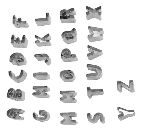 Alphabet Cutters, 26 Unidades, Capital, Acero Inoxidable
