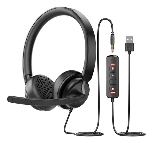 Auriculares Usb Con Micrófono Para Pc Portátil