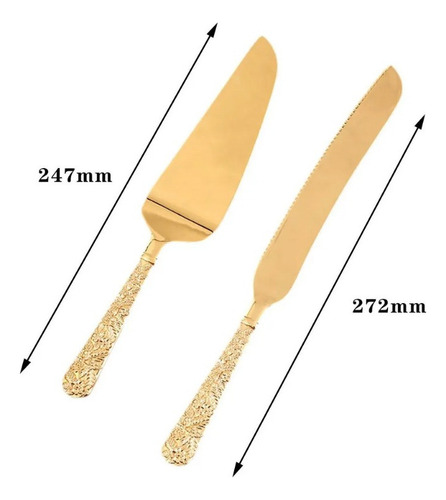 Lj Conjunto De Cortador De Pizza E Cortador De Bolo Dourado