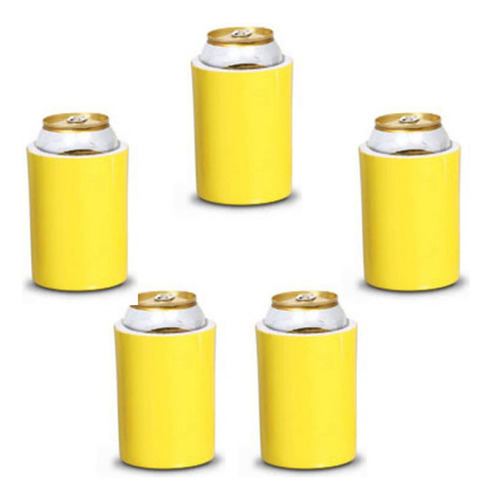 Camisinha Cerveja 350 Ml Alumínio Colorido - Kit 6 Unid Cor Amarelo Camisinha de Cerveja