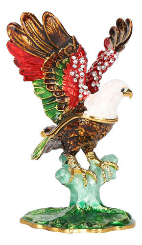 Figura Decorativa Hecha A Mano De Metal Pintado, Águila