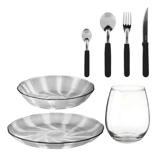 Set Vajilla Rigolleau Galaxia 2 Personas Cubiertos Copon