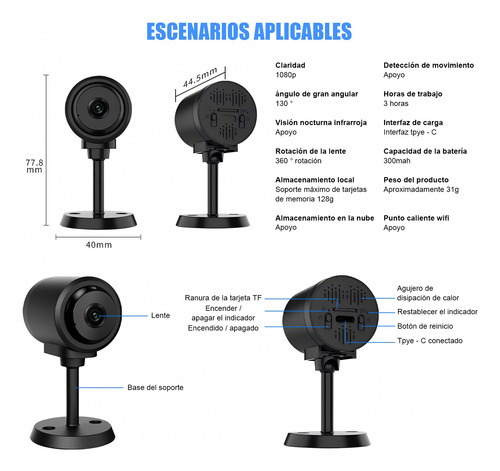 3mp Mini Cámara Espía Anbolm Wifi Hd Cámaras De Seguridad