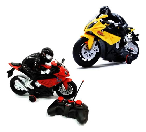 Moto Controle Remoto Recarregável 360o Som E Luz 2 Movimento Cor Azul