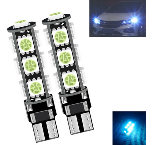 Lâmpadas Farolete 13 Leds Gol G4 T10 W5w Canbus Azul Cristal