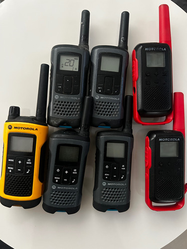 Lote 7 Aparelhos Walkie Talkie (motorola) Originais Leia Vermelho Não Se Aplica (Usado)