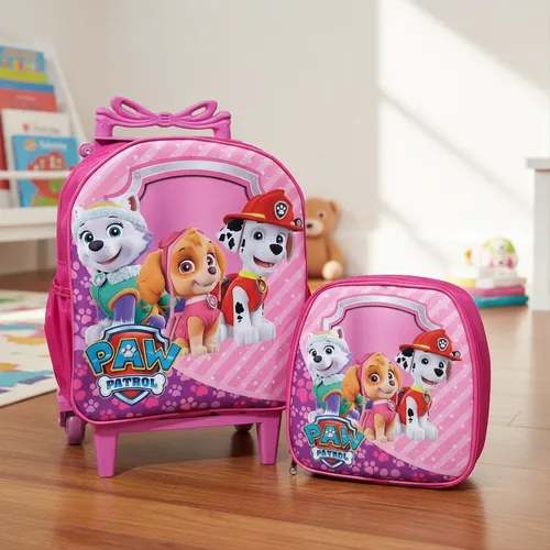 Kit Mochila Escolar Patrulha Canina Menina Baby Lancheira