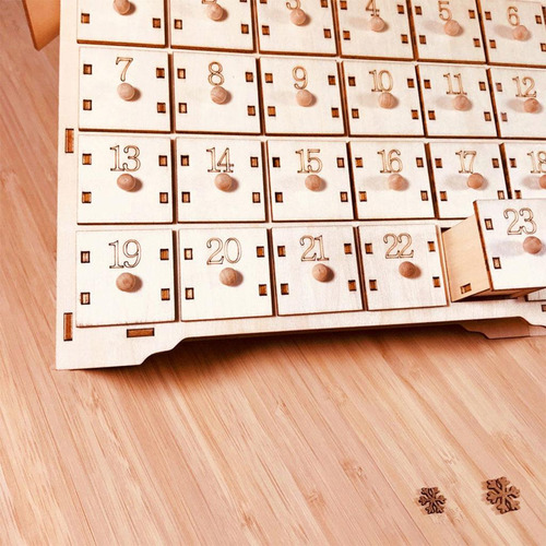 Calendario De De Adviento Navideño De Madera Diy Para