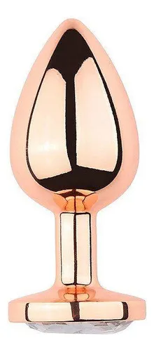 Tapón anal redondo de acero rosa, talla S, rojo