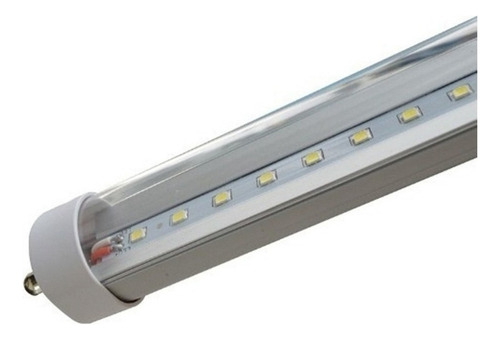 5 Pack Tubo Led T8 2.4mts 52w Fa8 Pin Slim Cuerpo Aluminio Color Mica Transparente, Luz Blanco Frio 6500k