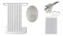 Comprar Cortina Baño Jacquard Tefloanada Protector Ganchos Metálicos