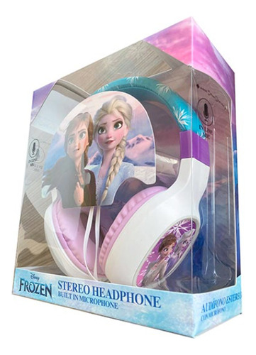 Audifonos Estero Con Cable Microfono Disney Frozen Lila