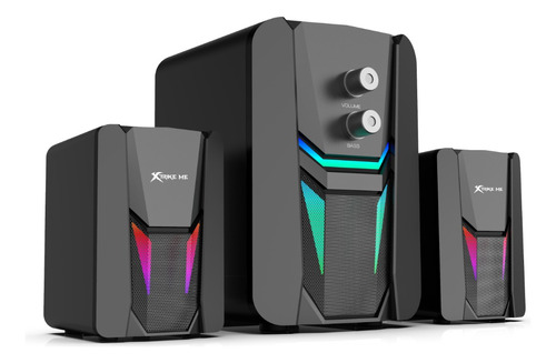 Parlantes Gamer 2.1 Speakers Computador Portatil Xtrike Me Color Negro