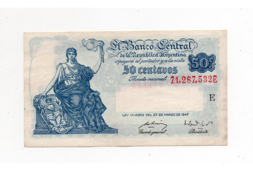 Billete 50 Centavos Moneda Nacional Progreso Bottero 1812
