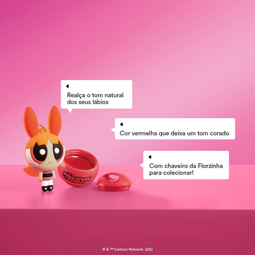 Balm Labial Super Poderosas Toda Florzinha Com Chaveiro Qdb