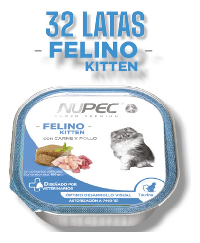32 Latas Nupec Felino Kitten 100g