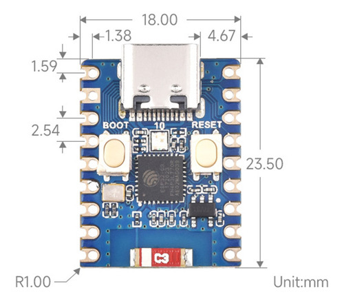 La Mini Placa De Desarrollo Esp32-c3-zero Es Compatible Con