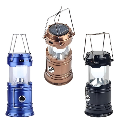 Linterna Farol Camping Lámpara Solar Recargable