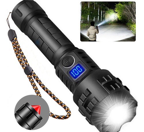 Xing Linterna 100000 Lumens Táctica Recargabla Portátil