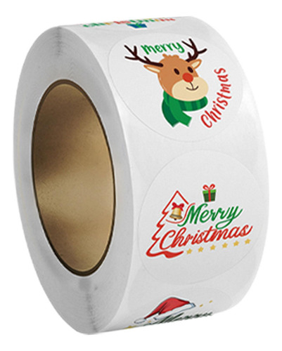 4 Rollo De Pegatinas Navideñas, Etiquetas Estilo C