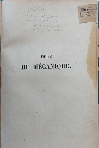 Libro Cours De Mecanique 1912 Paul Appell(aa290