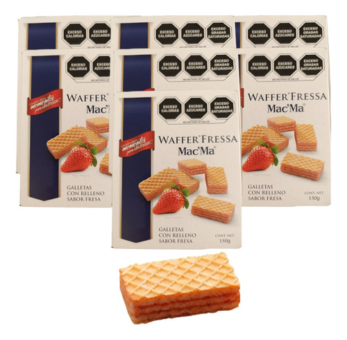 Galleta 5 Cajas De 150g C/u Waffer Fressa Oblea Mac Ma