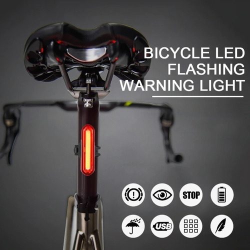 Imagen 2 de 10 de Luz Led Trasera Recargable Bicicleta