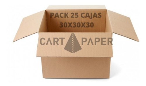 Imagen 1 de 2 de Cajas De Cartón 30x30x30 / Pack 25 Cajas / Cart Paper