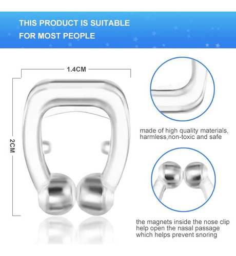 Antirronquido Unisex Magneticos Nasal + Estuche Libre De Bpa