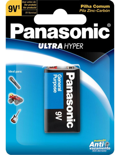 Bateria 9v Panasonic Alcalina Power 6lf22 Origen Belgica