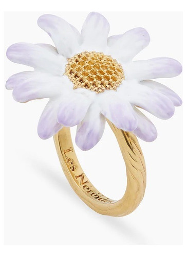 Anillo Flor Aster Blanca