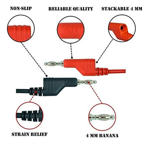 Ast Labs Prueba Plomo, Banana Plug, Banana Plepable, Un Caim