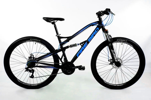 Mountain bike Fire Bird MTB Doble suspensión  2022 R29 20" 21v frenos de disco mecánico cambios Shimano color negro/azul  