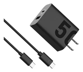 Cargador Motorola 50w Salida Duo Usb-a Y C Turbo Con Cable