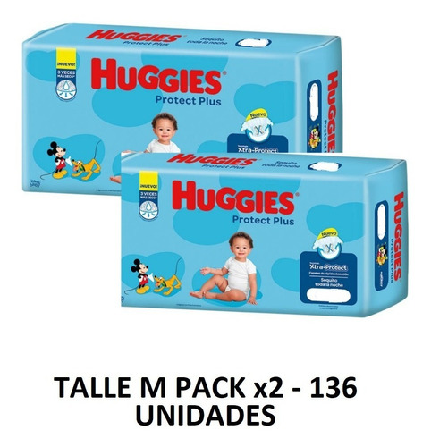 Huggies Protect Plus M X 136 Unidades