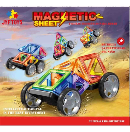 Imagen 2 de 7 de Bloques Magneticos Magnetic Sheet 32 Pzas Juguete - Rex