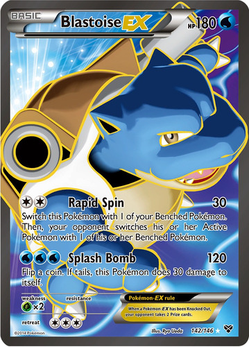 Cartas Pokemon Blastoise Ex 142/146 Full Art 9x Xy 