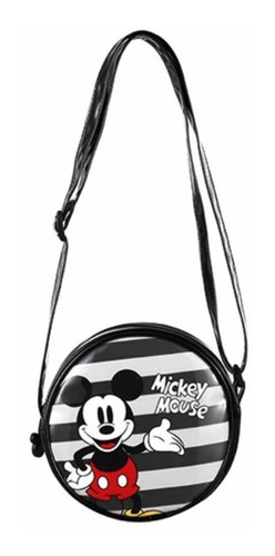 Miniso Bolsa  Crossbody Redonda Disney Mickey Mouse Gris 6x1